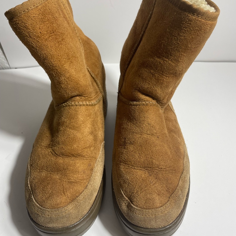 Ugg Cozy Tan Suede Boots thick rubber sole